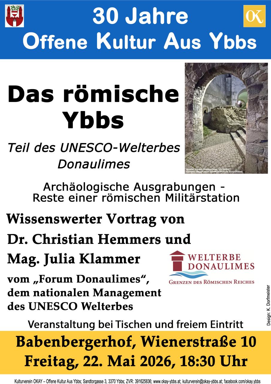 Plakat für Vortrag in Ybbs