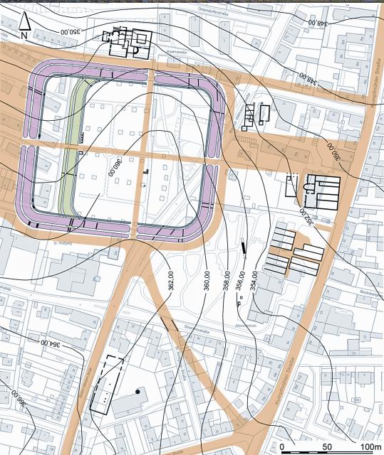 Plan von Kastell und Vicus, Regensburg-Kumpfmühl