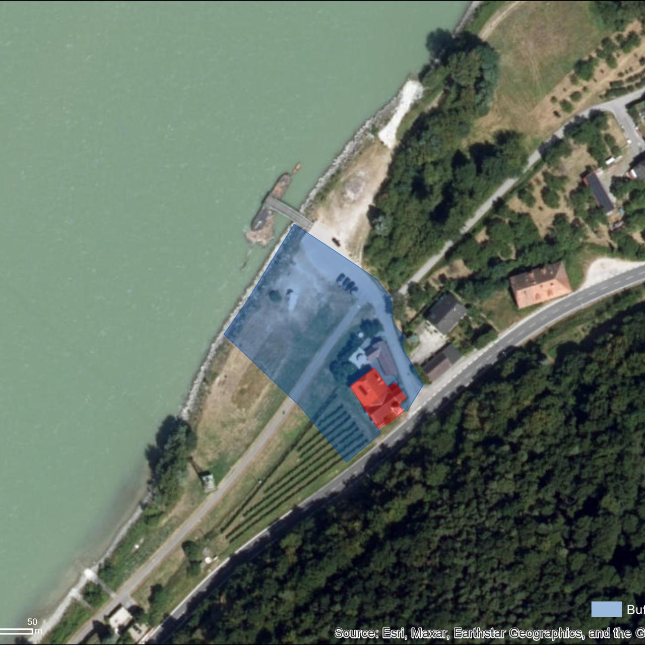 Luftbild mit UNESCO Schutzzonen von St. Lorenz