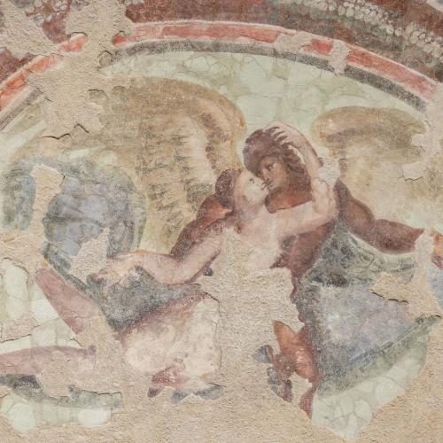 Deckenfresko von „Haus B“ in Enns mit mythologischer Darstelung