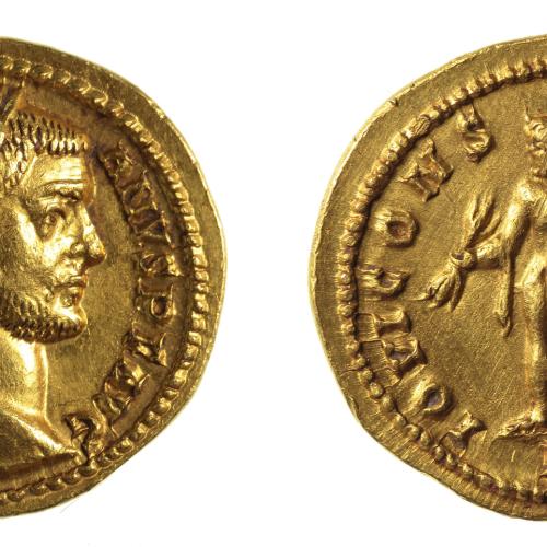 Goldmünze mit dem Porträt des römischen Kaisers Diokletian