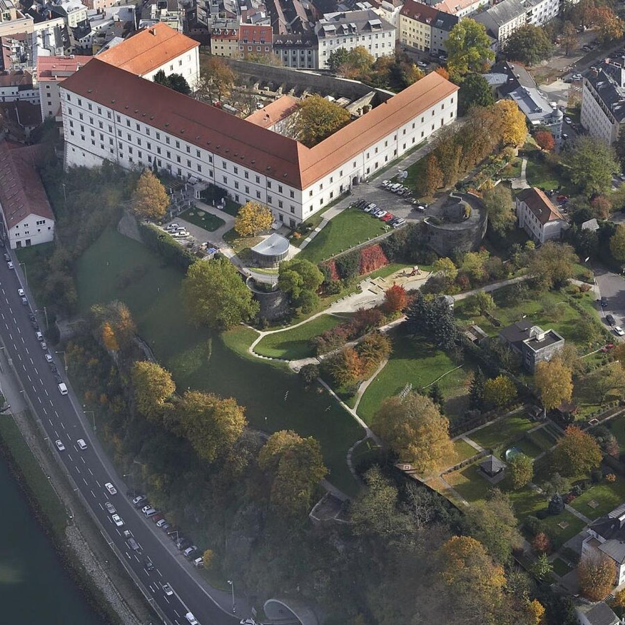 Luftbild des Schlossberges von Linz