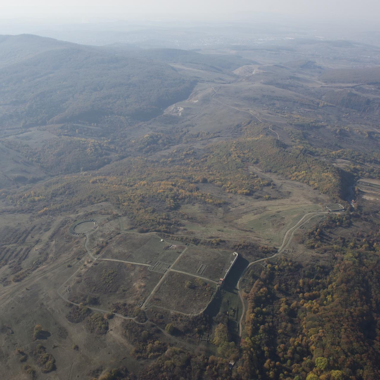 Luftbild des Kastels von Porolissum (Rumänien)